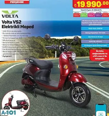 VOLTA ELEKTRİKLİ MOPED VOLTA ELEKTRİKLİ MOPED